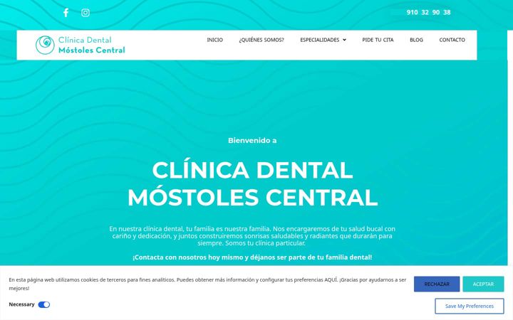Screenshot of clinicadentalmostolescentral.com