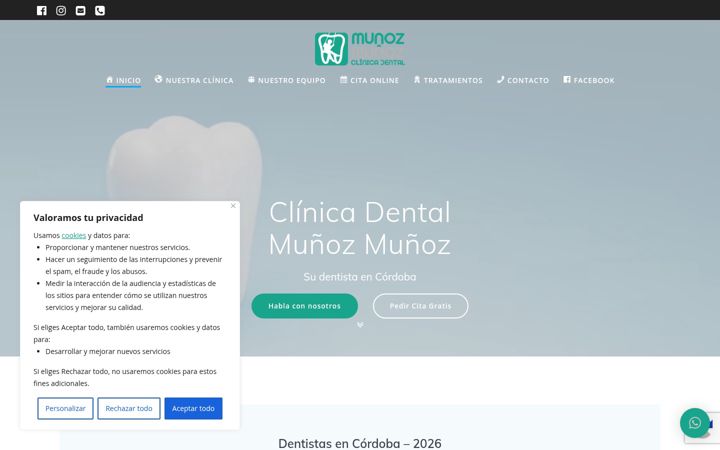 Screenshot of clinicadentalmunozmunoz.es