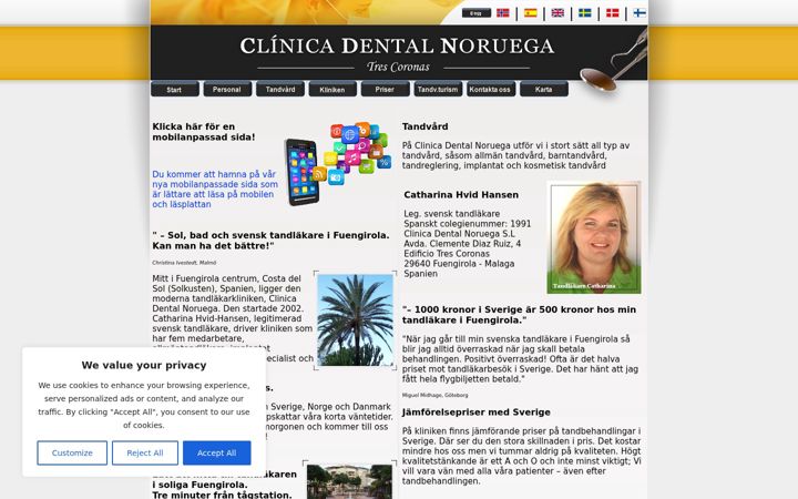 Screenshot of clinicadentalnoruega.com