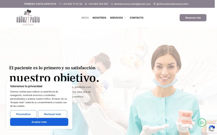 Képernyőkép: clinicadentalnunezyrubio.es