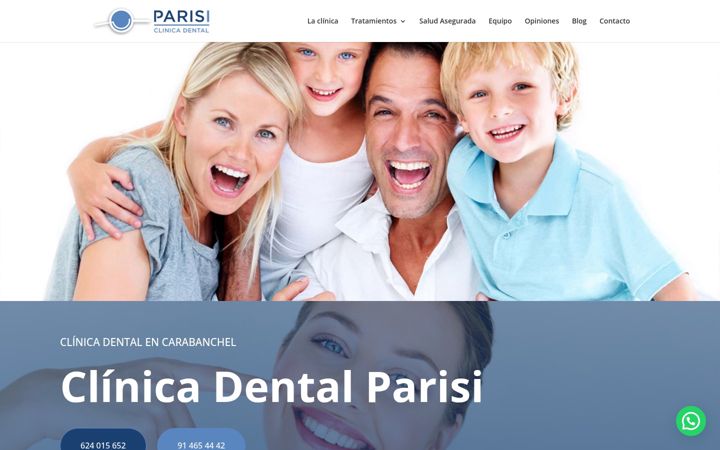 Screenshot of clinicadentalparisimadrid.com