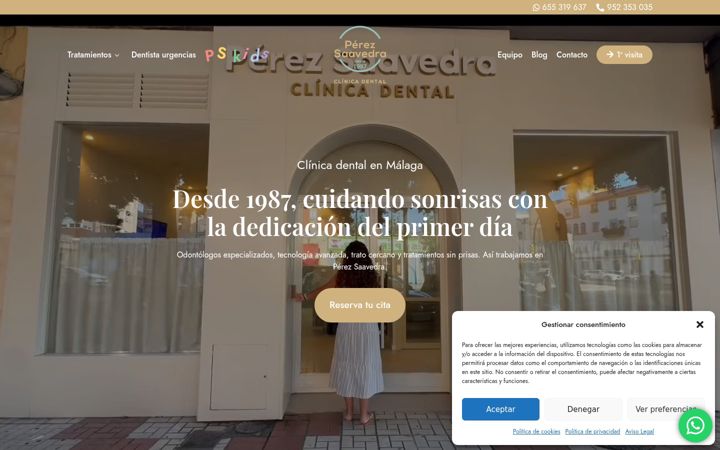 Screenshot of clinicadentalperezsaavedra.es