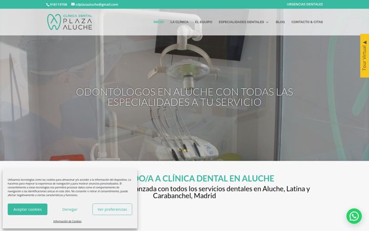 Screenshot of clinicadentalplazaaluche.com