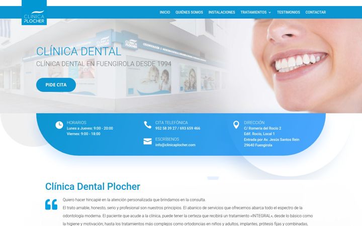 Screenshot of clinicadentalplocher.com