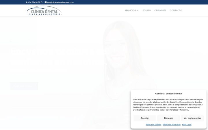 Screenshot of clinicadentalpozuelo.com