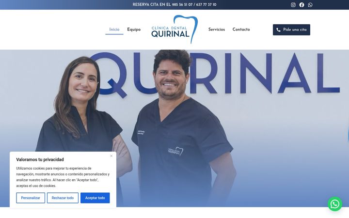 Screenshot of clinicadentalquirinal.com