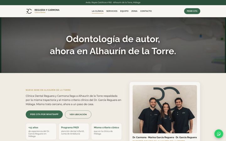 Screenshot of clinicadentalregueraycarmona.com