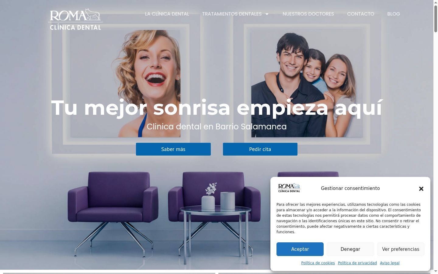 Screenshot del banner di consenso mostrato prima di qualsiasi interazione
