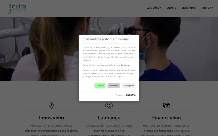 Screenshot of clinicadentalrovira.es