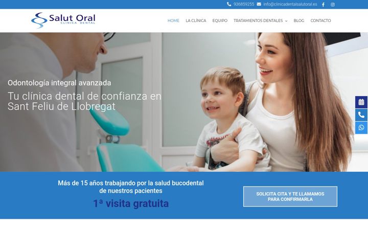 Skærmbillede af clinicadentalsalutoral.es