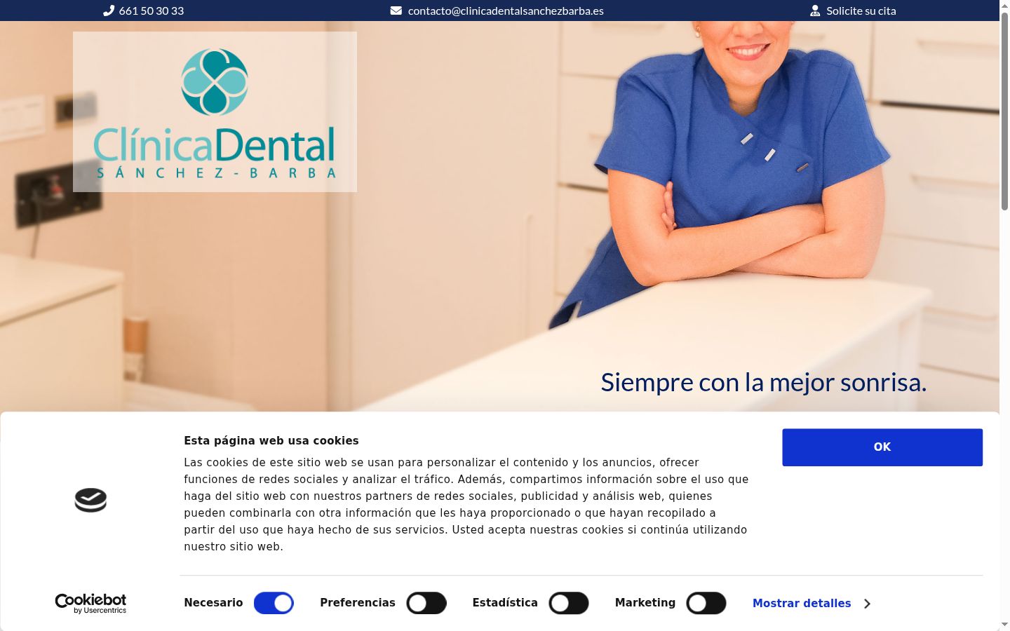 Screenshot del banner di consenso mostrato prima di qualsiasi interazione