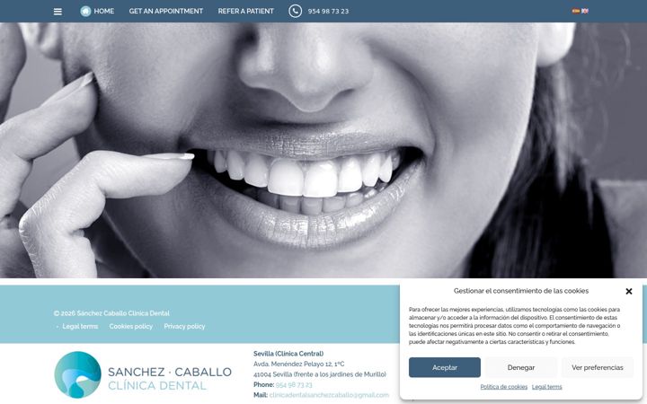 Screenshot of clinicadentalsanchezcaballo.com