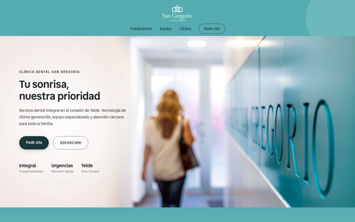 Screenshot of clinicadentalsangregorio.com