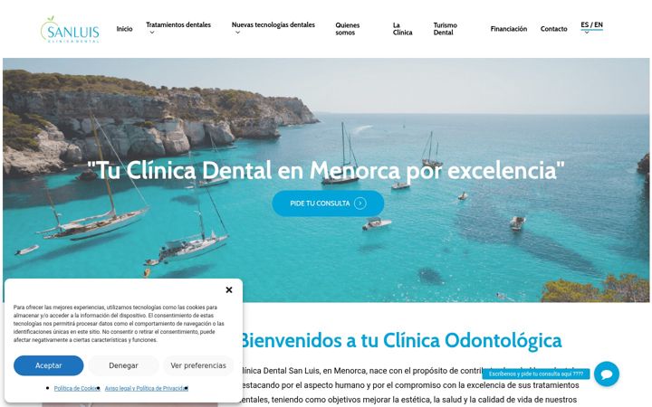 Screenshot stránky clinicadentalsanluis.org