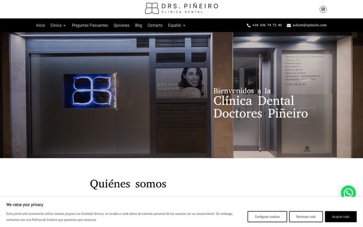 Ekrānuzņēmums no clinicadentalsantcugat.es