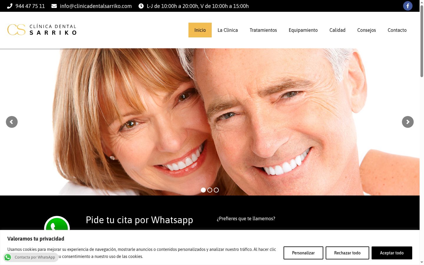 Screenshot del banner di consenso mostrato prima di qualsiasi interazione