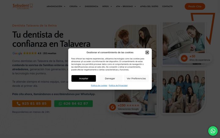 Screenshot of clinicadentalsebydent.es