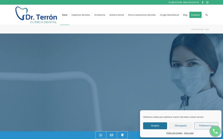 Ekrānuzņēmums no clinicadentalterron.es