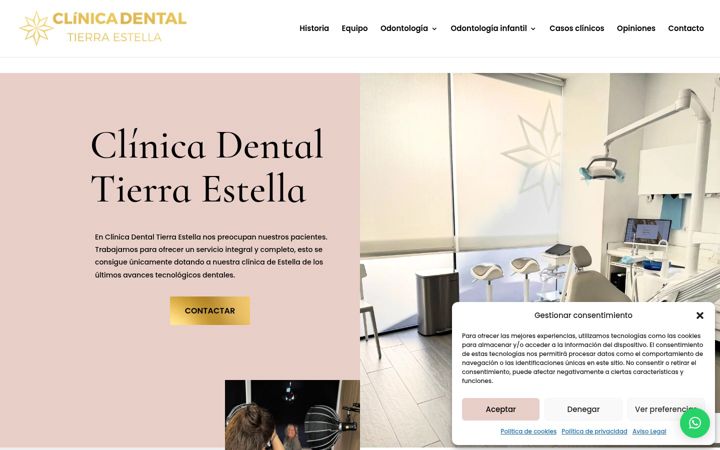 Ekrānuzņēmums no clinicadentaltierraestella.es
