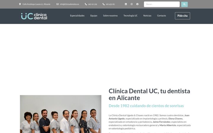 Ekrānuzņēmums no clinicadentaluc.es