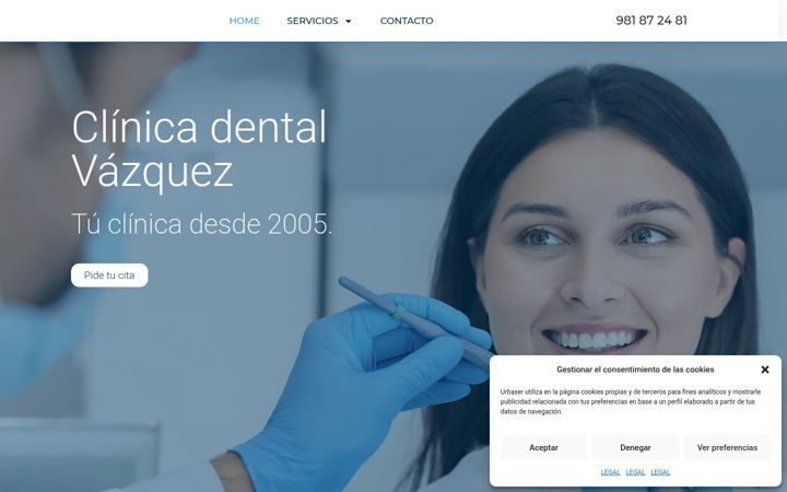 Screenshot of clinicadentalvazquez.com
