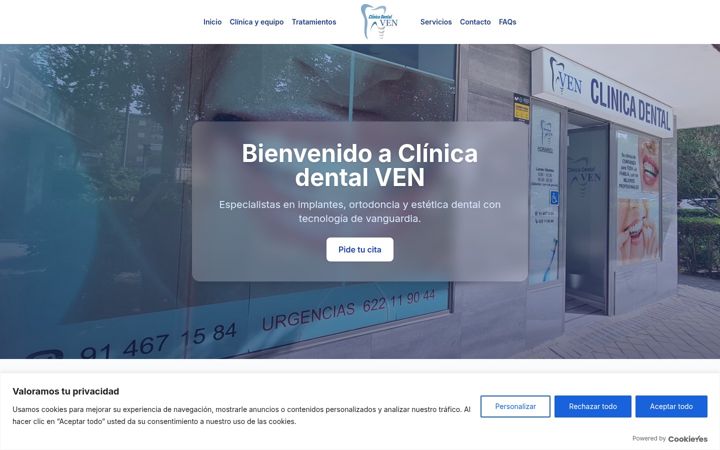 Screenshot of clinicadentalven.com