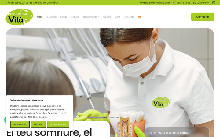 Screenshot of clinicadentalvila.com