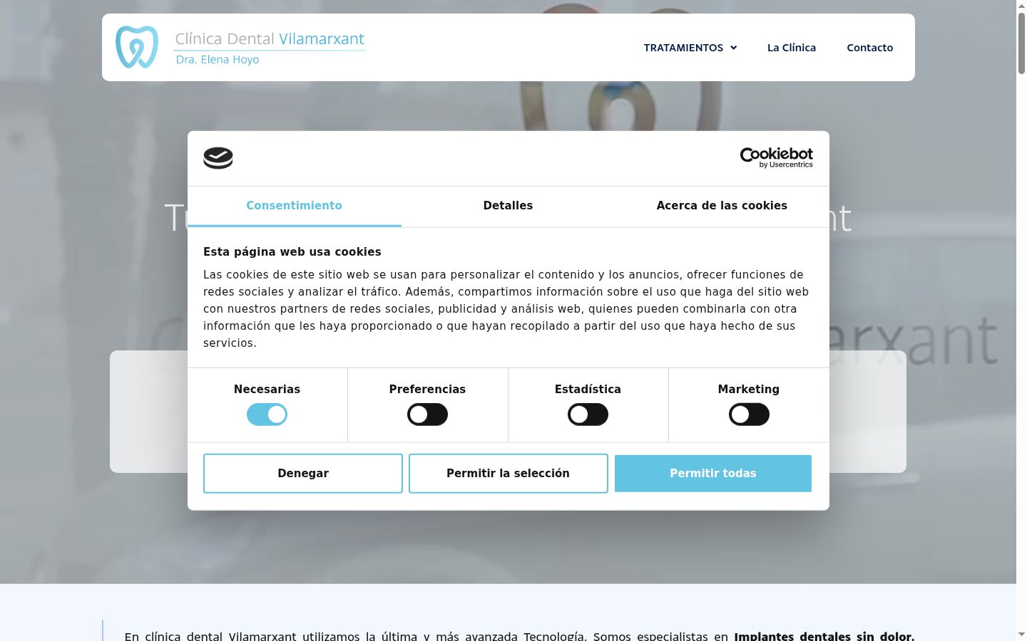 Screenshot tal-banner tal-kunsens muri qabel kwalunkwe interazzjoni