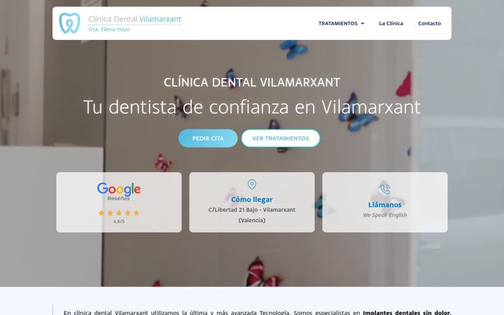Screenshot of clinicadentalvilamarxant.com