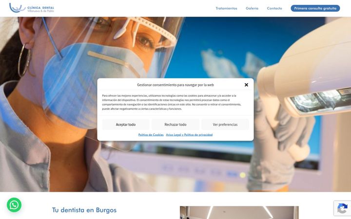 Screenshot of clinicadentalvillanueva.com