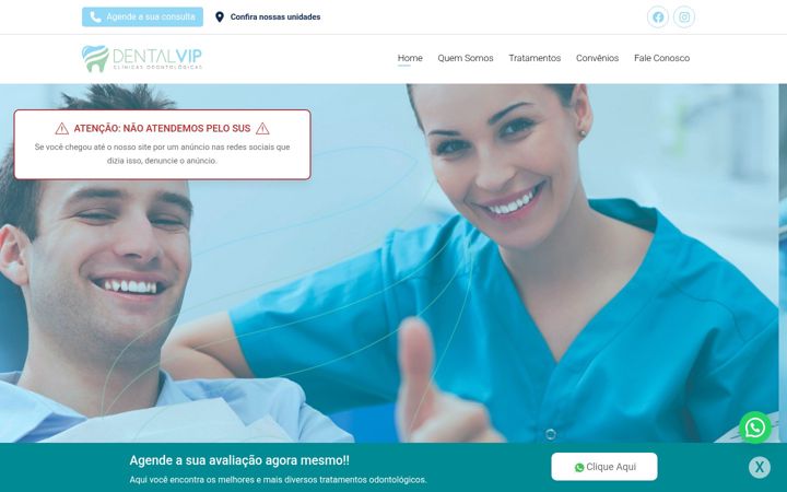 Ekraanipilt saidist clinicadentalvip.com.br