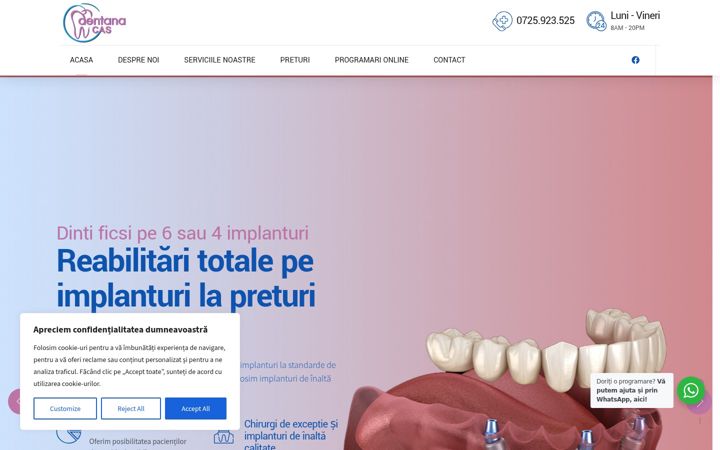 Zrzut ekranu clinicadentanacas.ro