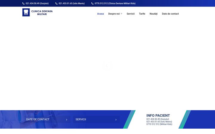 Zrzut ekranu clinicadentaramilitari.ro