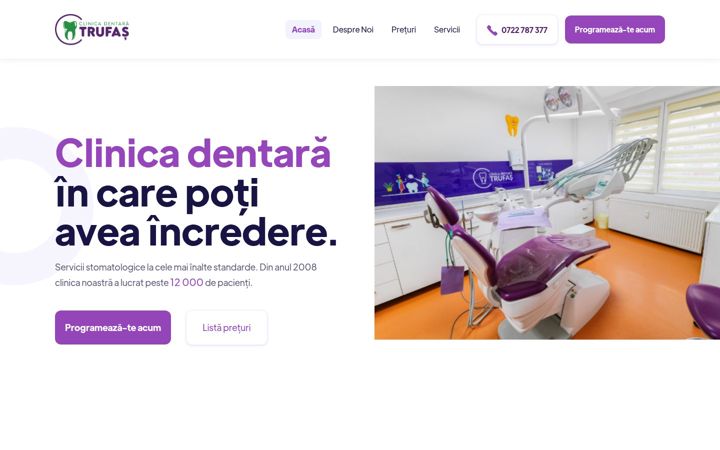 Zrzut ekranu clinicadentaratrufas.ro