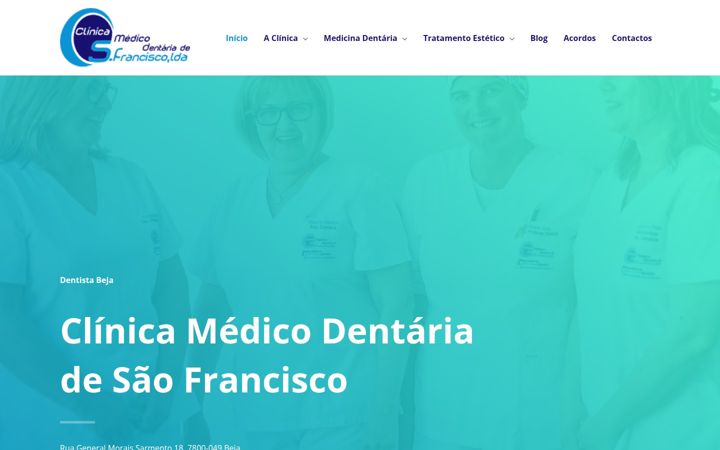 Ekrano kopija clinicadentariasaofrancisco.pt