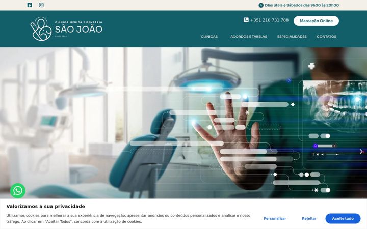 Screenshot of clinicadentariasjoao.com