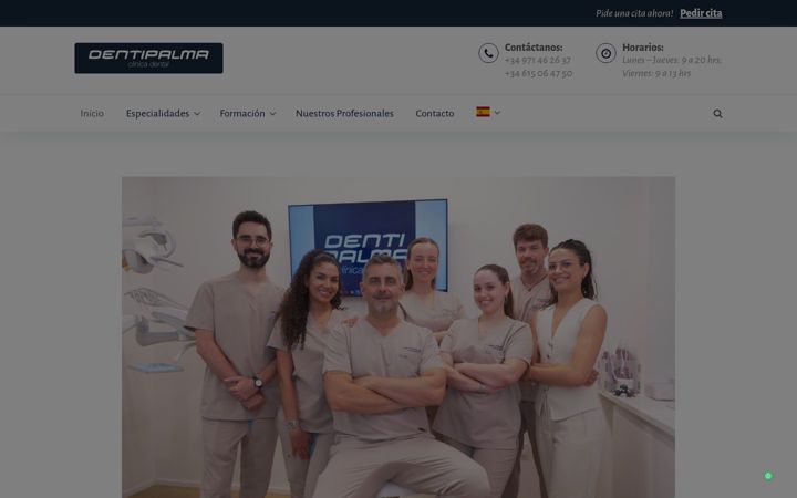 Screenshot of clinicadentipalma.com