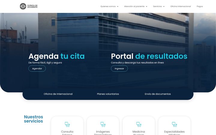 Capture d'écran de clinicadeoccidente.com.co