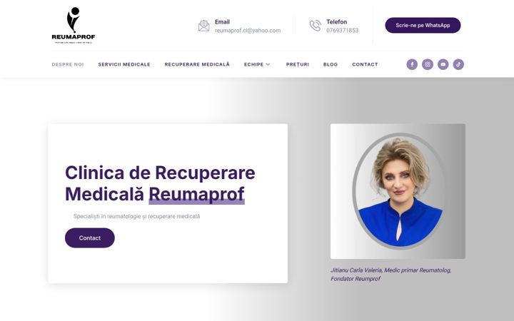 Screenshot van clinicaderecuperaremedicalareumaprof.ro