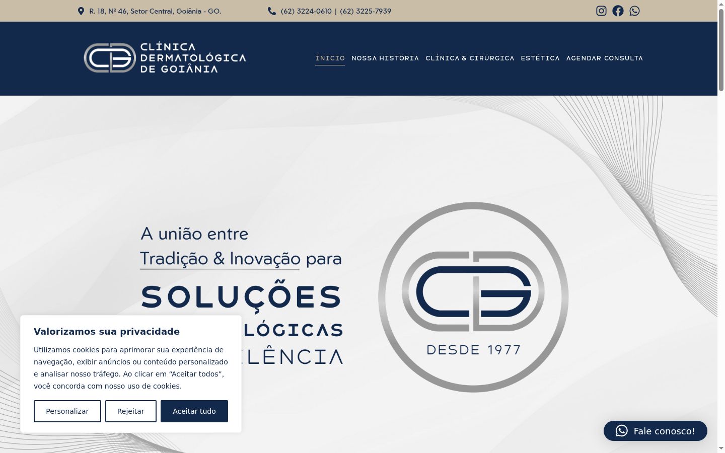 Screenshot of the consent banner shown before any interaction