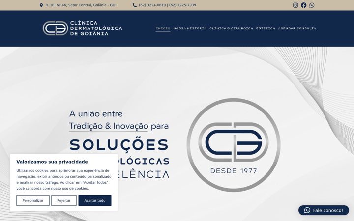 Screenshot di clinicadermatologicago.com.br