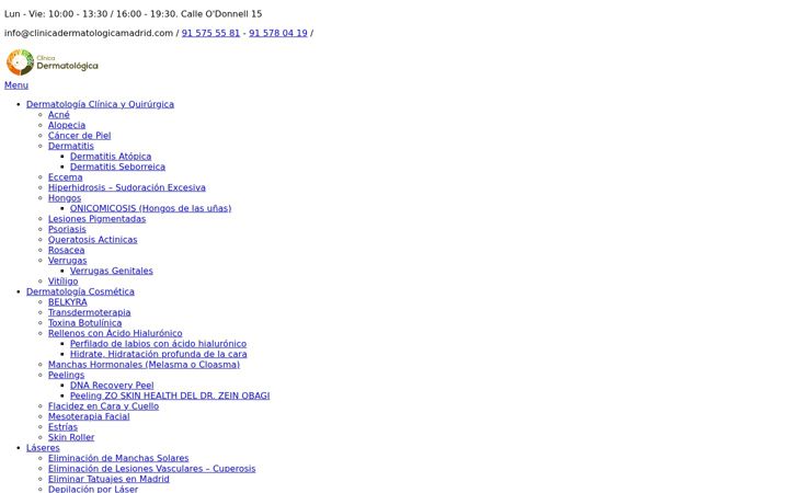 Snímek obrazovky clinicadermatologicamadrid.es