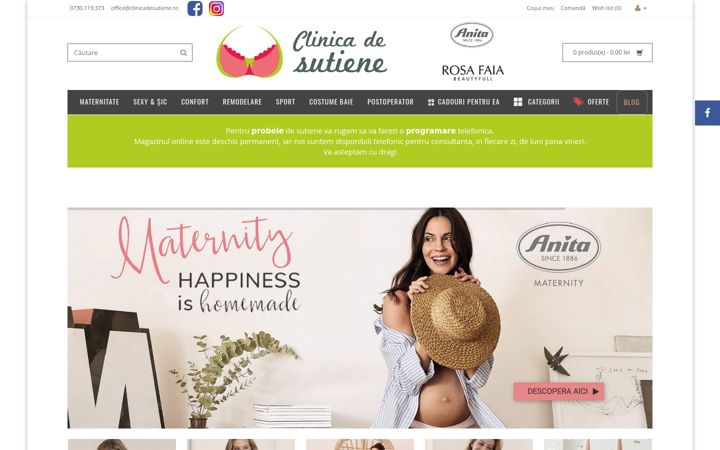Screenshot van clinicadesutiene.ro