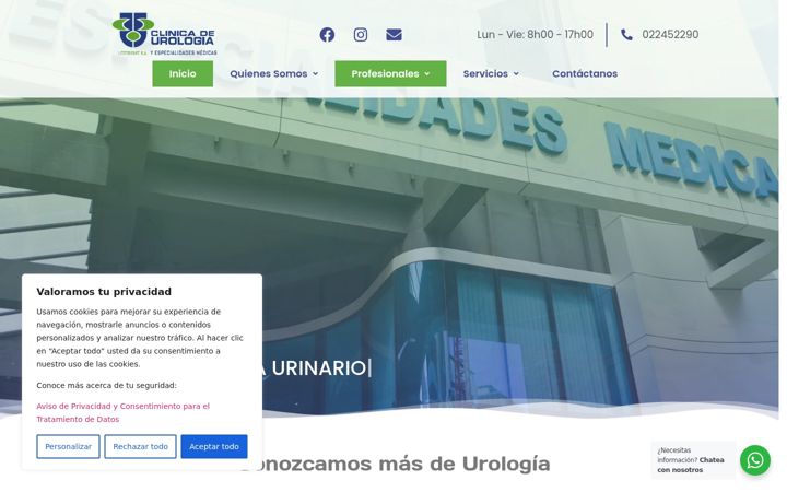 Screenshot of clinicadeurologia.com.ec