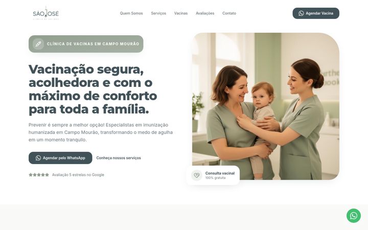 Screenshot of clinicadevacinasaojose.com.br