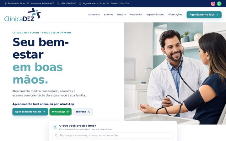 Screenshot of clinicadez.com
