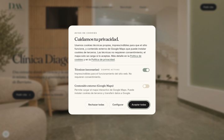 Screenshot of clinicadiagomunoz.com