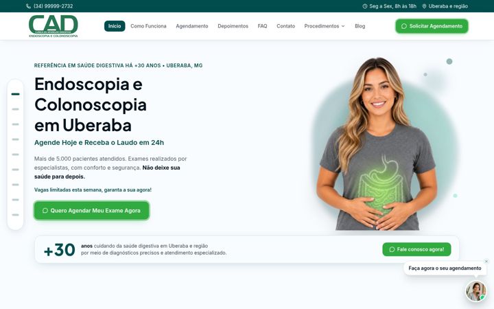 Screenshot di clinicadigestivaemuberaba.com.br