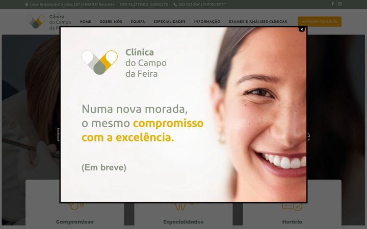 Screenshot of clinicadocampodafeira.com
