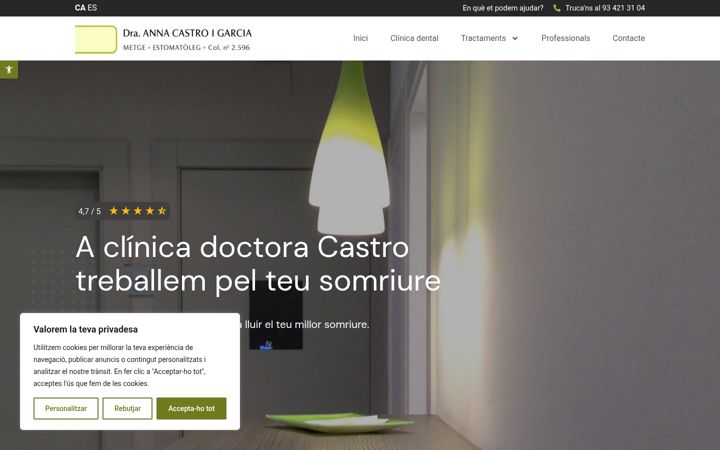 Screenshot of clinicadoctoracastro.com